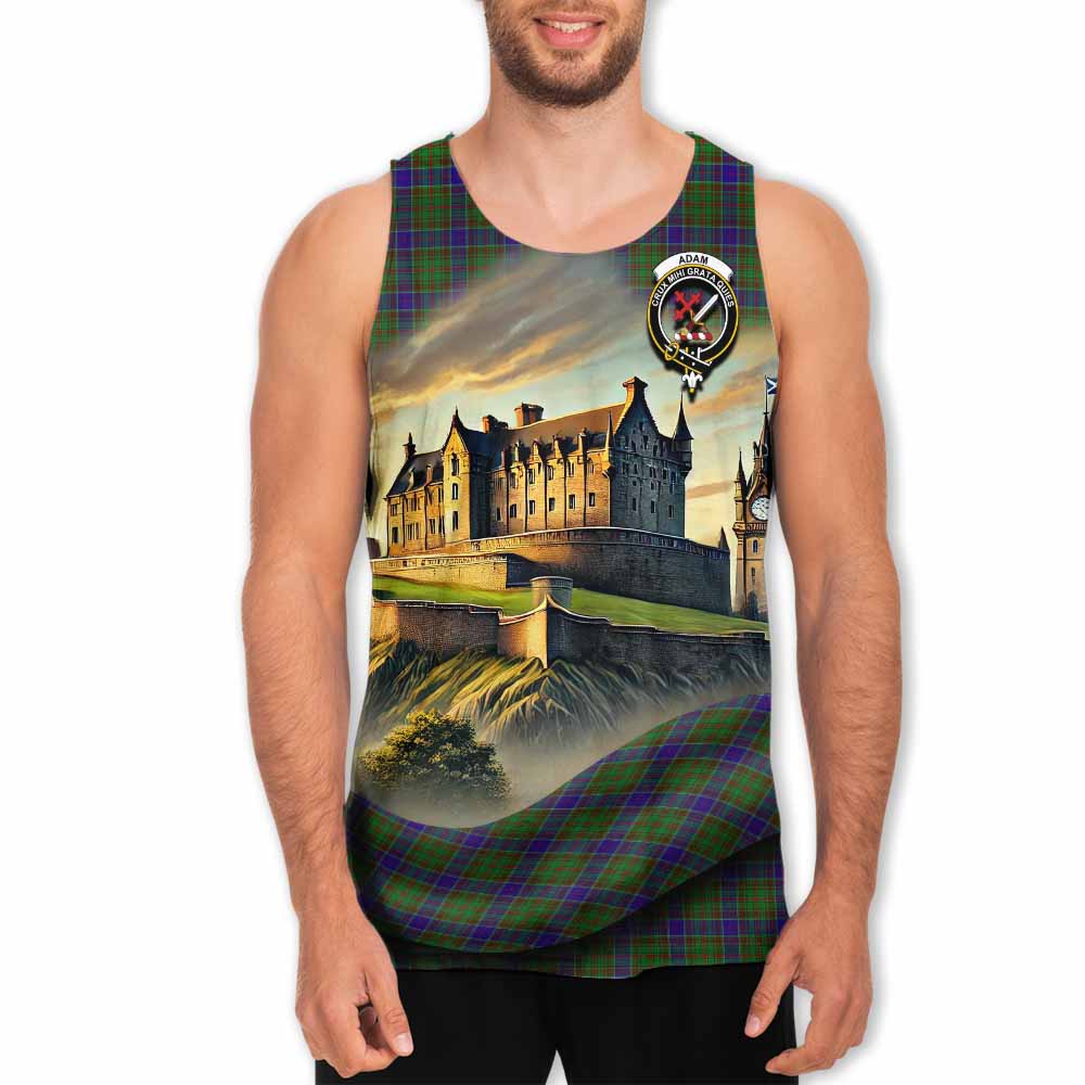 Tartan Vibes Clothing Adam Tartan Family Crest Men's Tank Top with Scottish Ancient Castle Style