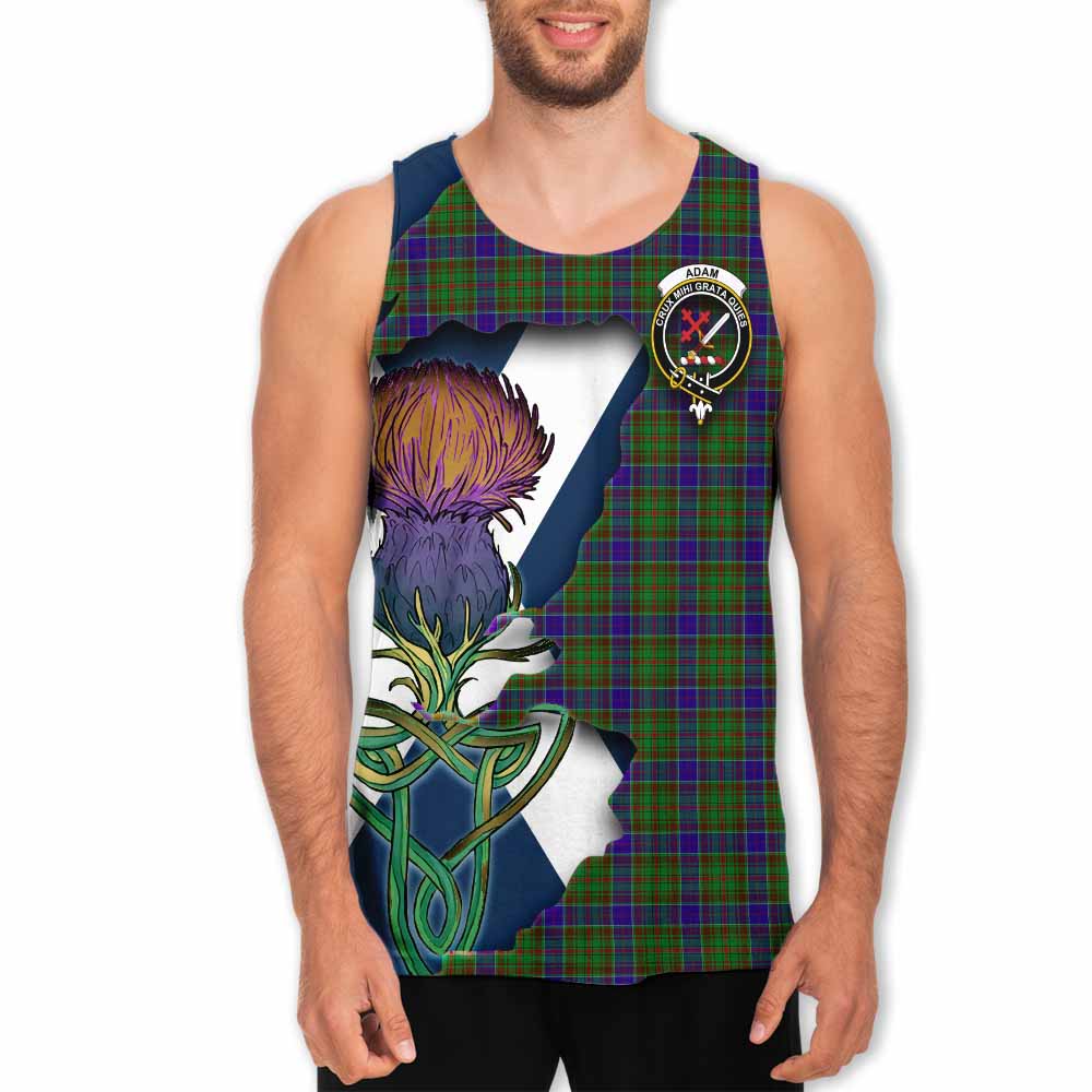 Tartan Vibes Clothing Adam Tartan Family Crest Men's Tank Top Scottish Thistle Celtic Inspired