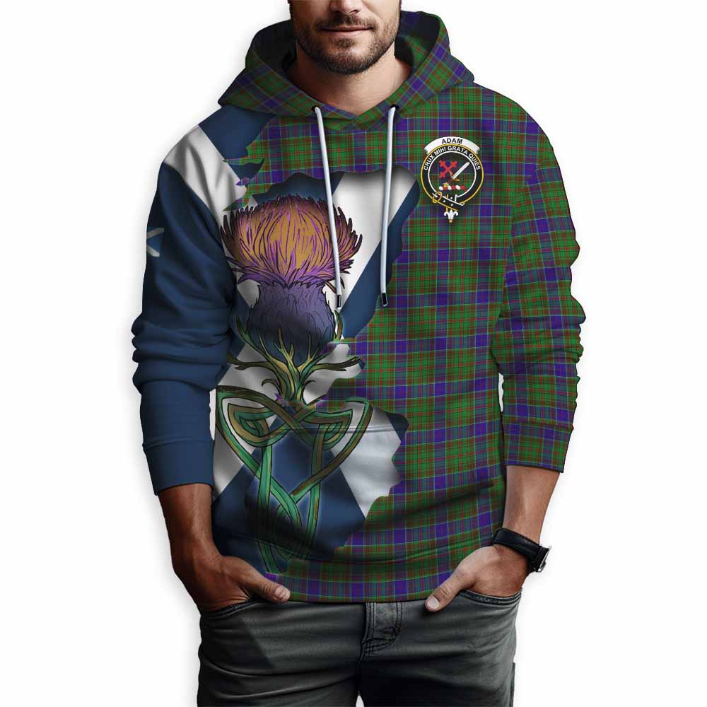 Tartan Vibes Clothing Adam Tartan Family Crest Hoodie Scottish Thistle Celtic Inspired