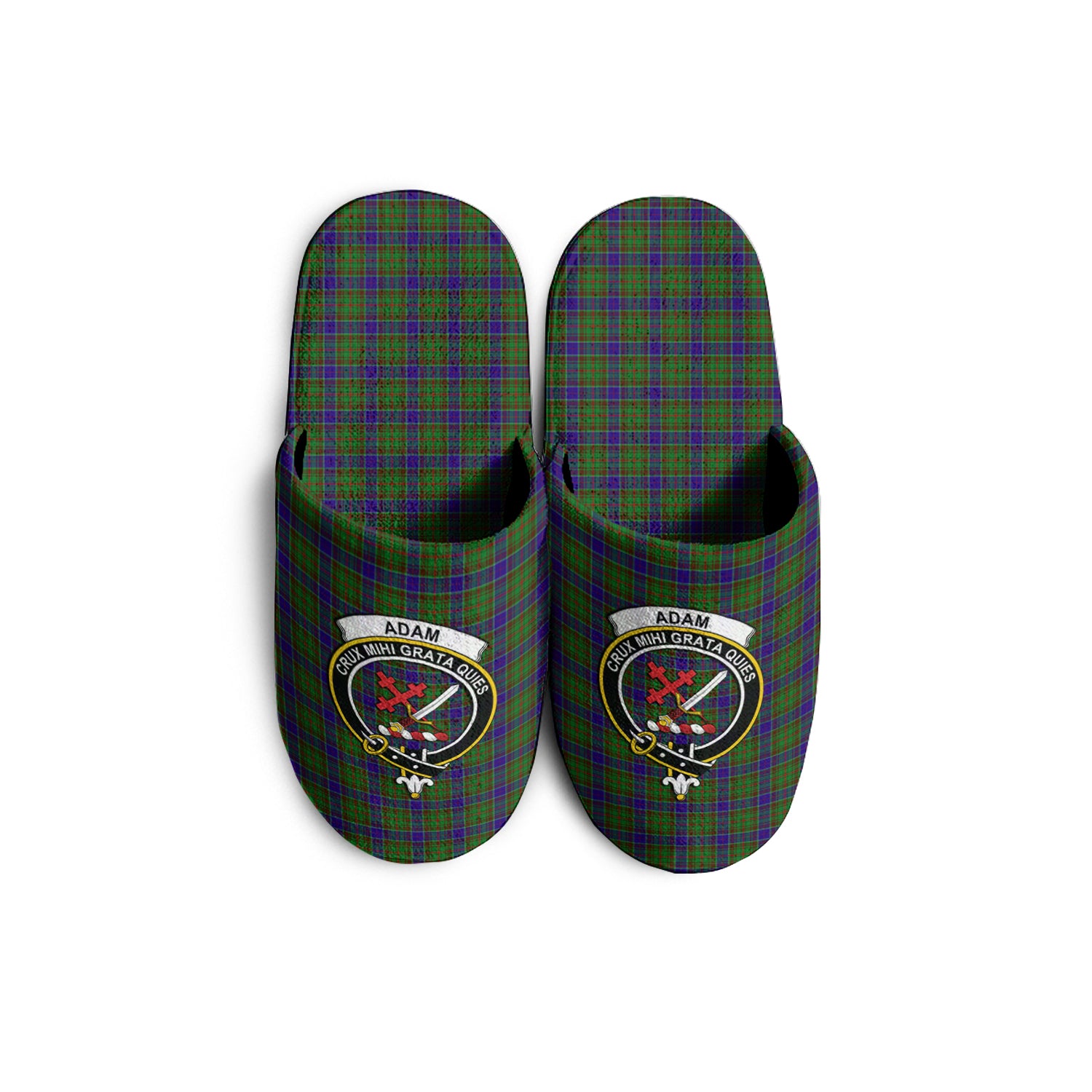 Adam Tartan Home Slippers with Family Crest - Tartanvibesclothing