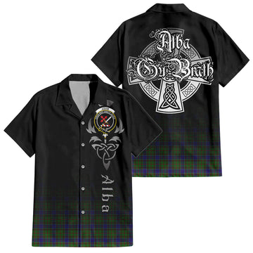 Adam Tartan Hawaiian Shirt Shirt Featuring Alba Gu Brath Family Crest Celtic Inspired