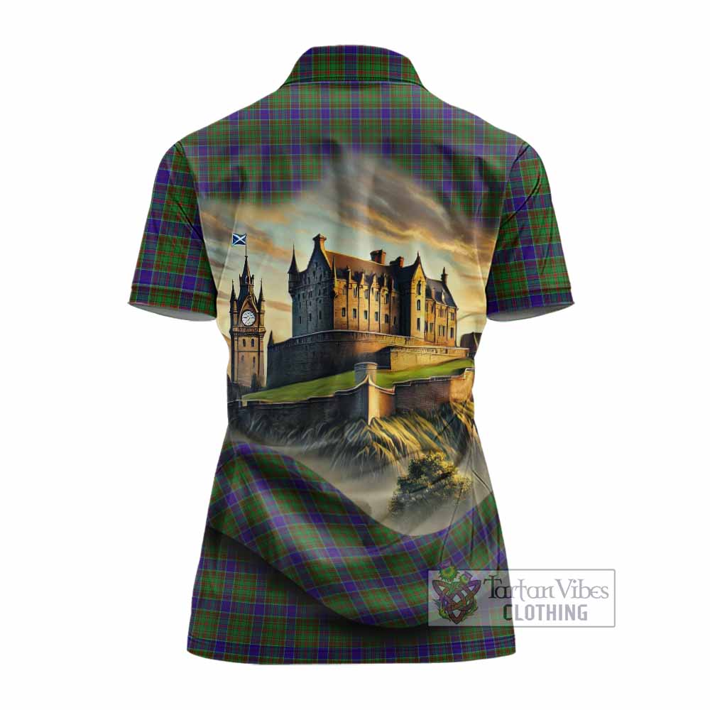 Tartan Vibes Clothing Adam Tartan Family Crest Women's Polo Shirt with Scottish Ancient Castle Stype