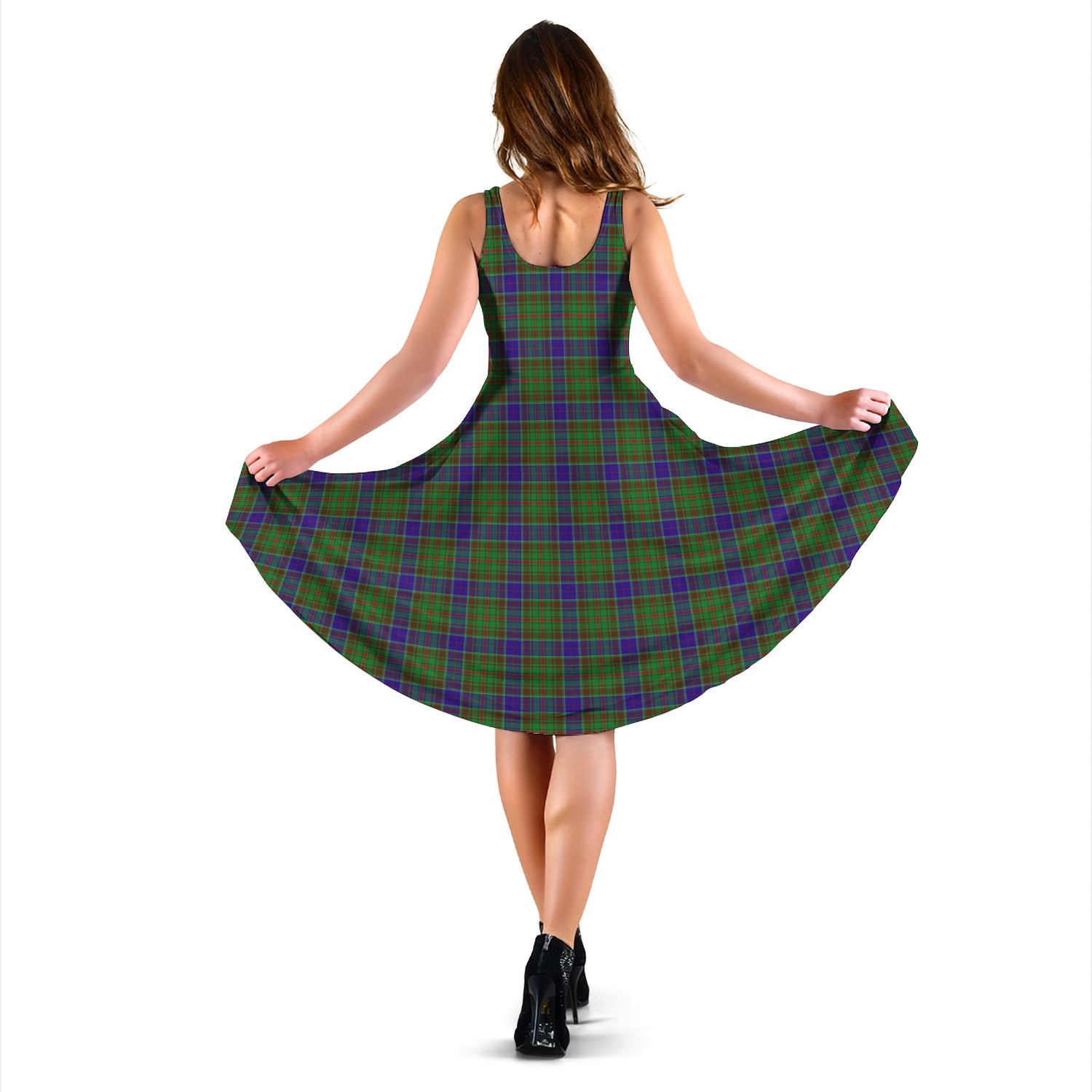 Adam Tartan Sleeveless Midi Womens Dress - Tartanvibesclothing