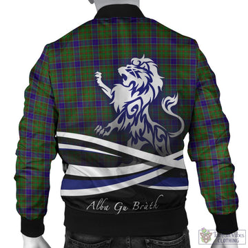 Adam Tartan Bomber Jacket with Alba Gu Brath Regal Lion Emblem