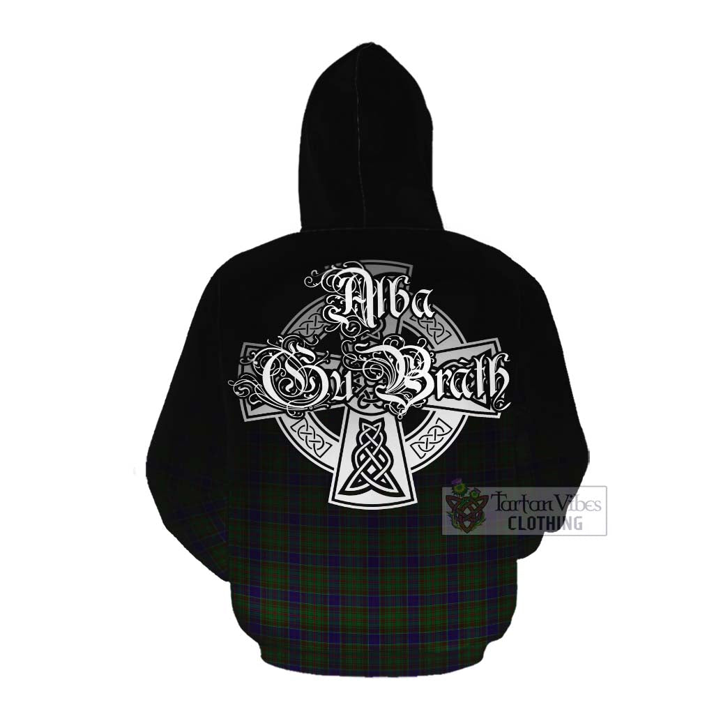 Adam Tartan Cotton Hoodie Featuring Alba Gu Brath Family Crest Celtic Inspired Pullover Hoodie - Tartan Vibes Clothing