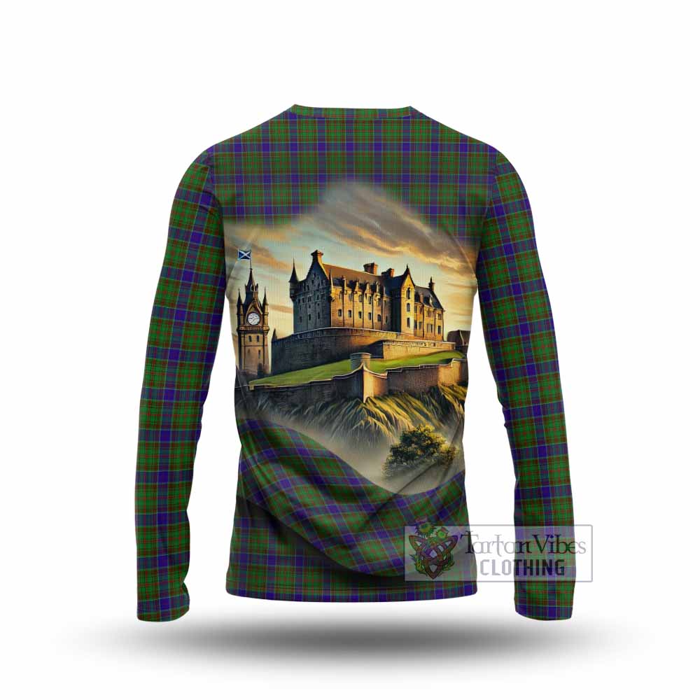 Tartan Vibes Clothing Adam Tartan Family Crest Long Sleeve T-Shirt with Scottish Ancient Castle Style
