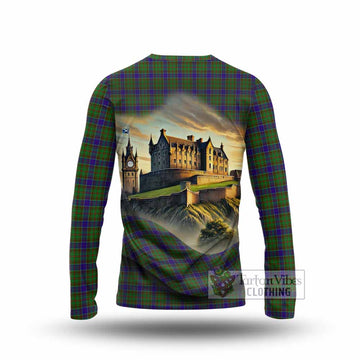 Tartan Vibes Clothing Adam Tartan Family Crest Long Sleeve T-Shirt with Scottish Ancient Castle Style