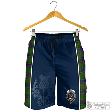 Adam Tartan Men's Shorts with Family Crest and Scottish Thistle Vibes Sport Style