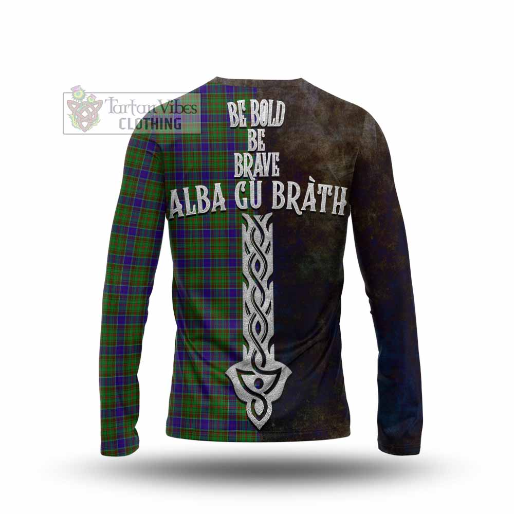 Tartan Vibes Clothing Adam Tartan Family Crest Long Sleeve T-Shirt Alba Gu Brath Be Brave Lion Ancient Style