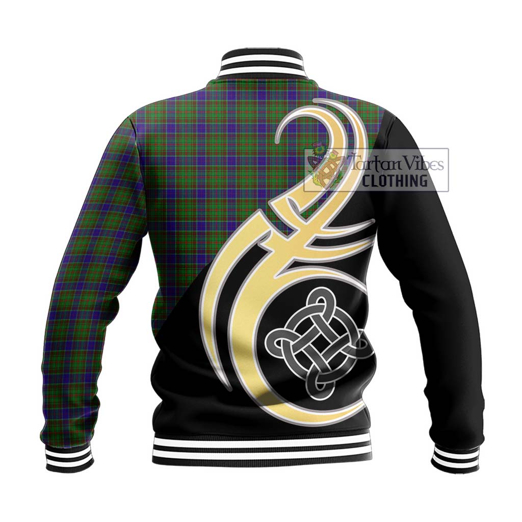 Adam Tartan Baseball Jacket with Family Crest and Celtic Symbol Style - Tartan Vibes Clothing