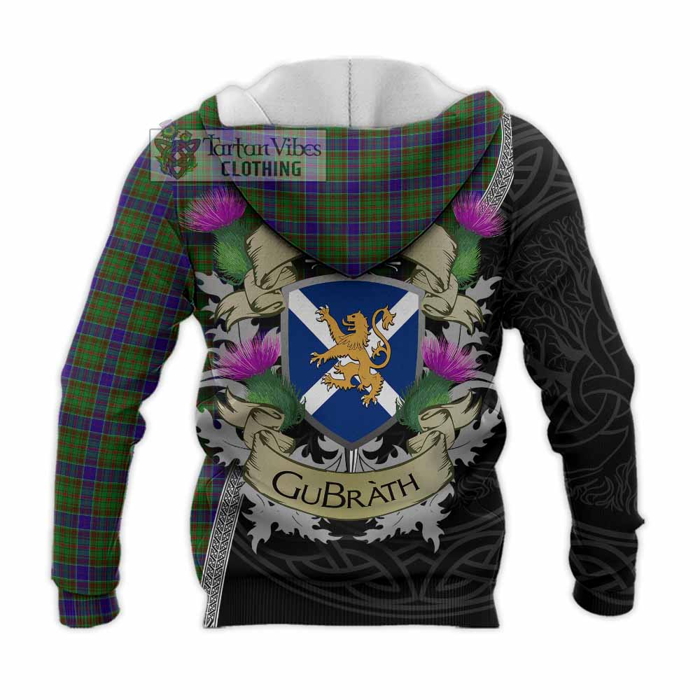 Tartan Vibes Clothing Adam Tartan Family Crest Knitted Hoodie Lion Rampant Royal Thistle Shield Celtic Inspired