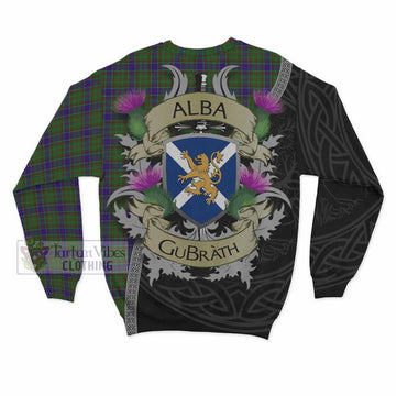Tartan Vibes Clothing Adam Tartan Family Crest Sweatshirt Lion Rampant Royal Thistle Shield Celtic Inspired