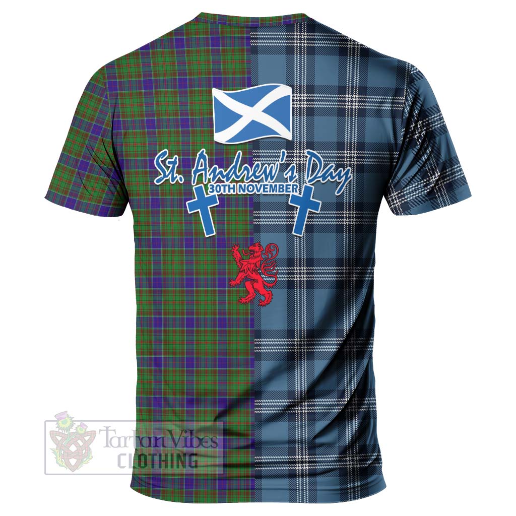 Adam Tartan T-Shirt Happy St. Andrew's Day Half Tartan Style - Tartan Vibes Clothing