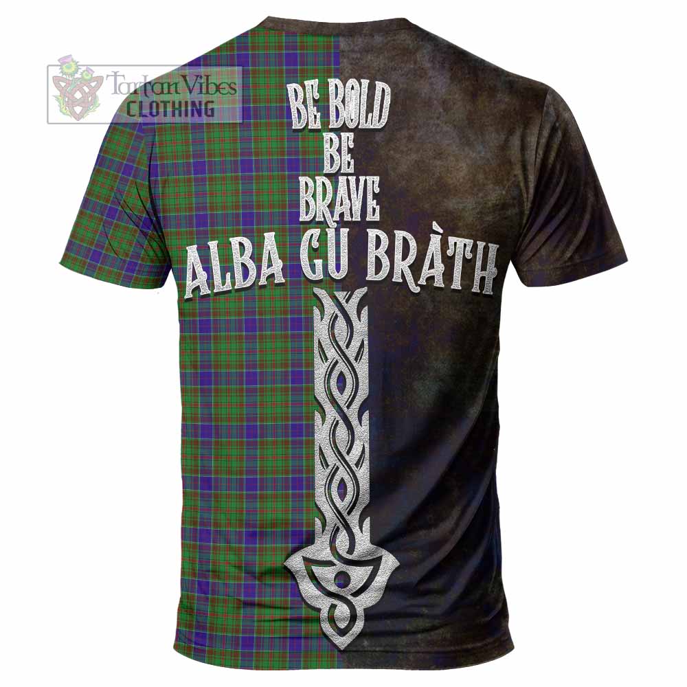 Tartan Vibes Clothing Adam Tartan Family Crest T-Shirt Alba Gu Brath Be Brave Lion Ancient Style