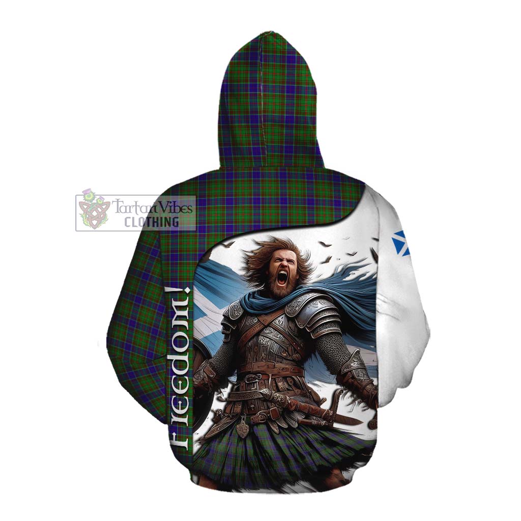 Tartan Vibes Clothing Adam Crest Tartan Cotton Hoodie Inspired by the Freedom of Scottish Warrior