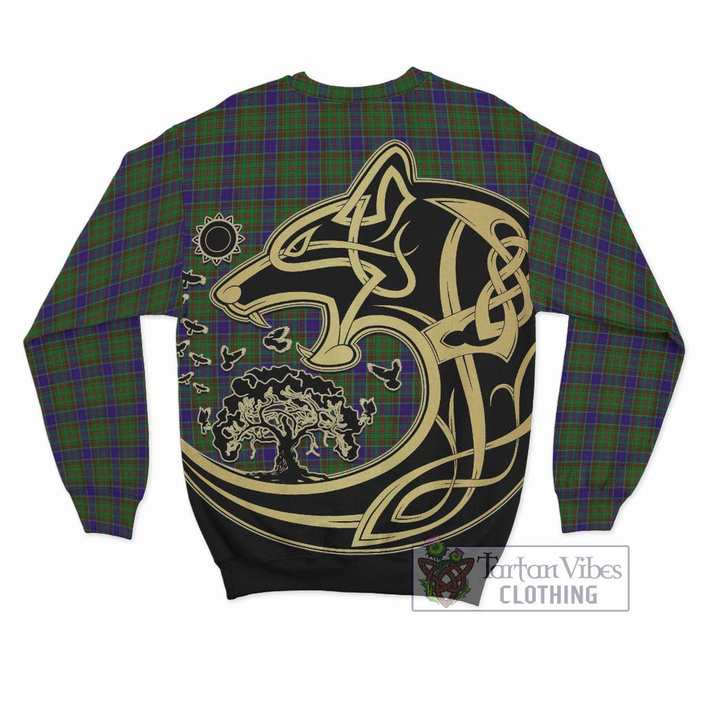 Adam Tartan Sweatshirt with Family Crest Celtic Wolf Style - Tartan Vibes Clothing