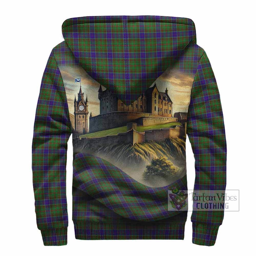 Tartan Vibes Clothing Adam Tartan Family Crest Sherpa Hoodie with Scottish Ancient Castle Style