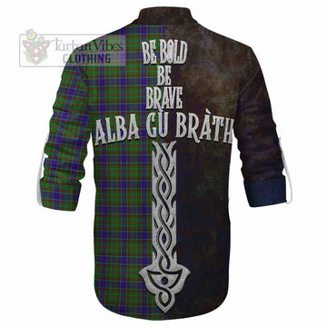 Adam Tartan Family Crest Ghillie Kilt Shirt Alba Gu Brath Be Brave Lion Ancient Style
