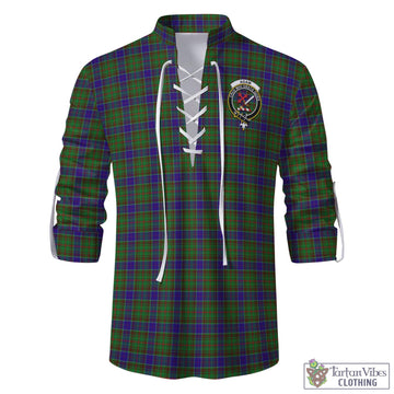 Tartan Vibes Clothing Adam Tartan Men's Scottish Traditional Jacobite Ghillie Kilt Shirt with Family Crest