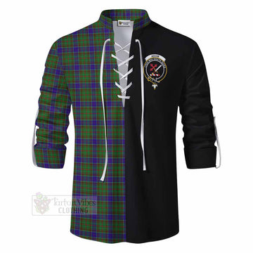 Tartan Vibes Clothing Adam Tartan Ghillie Kilt Shirt with Family Crest and Half Of Me Style