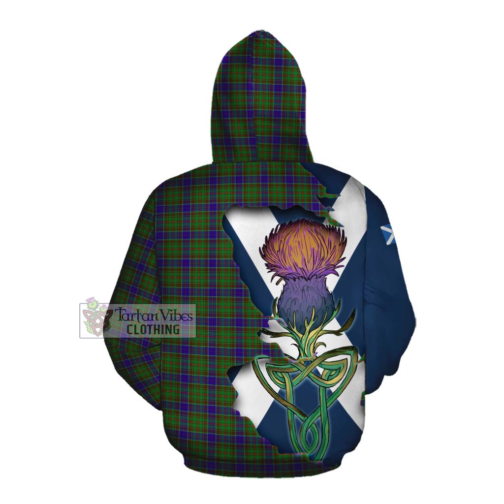 Tartan Vibes Clothing Adam Tartan Family Crest Cotton Hoodie Scottish Thistle Celtic Inspired