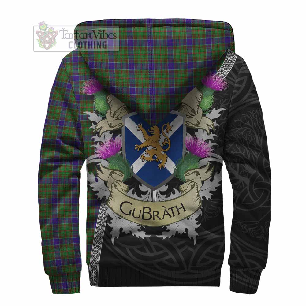 Tartan Vibes Clothing Adam Tartan Family Crest Sherpa Hoodie Lion Rampant Royal Thistle Shield Celtic Inspired