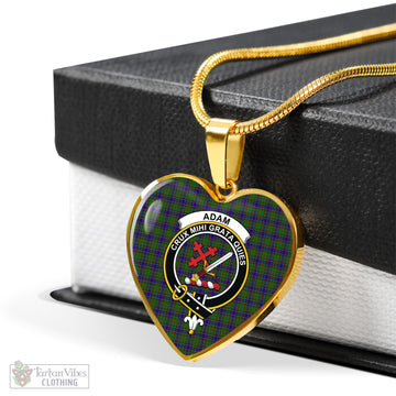Adam Tartan Heart Necklace with Family Crest
