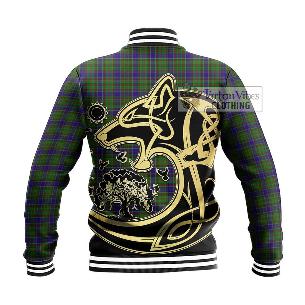 Adam Tartan Baseball Jacket with Family Crest Celtic Wolf Style - Tartan Vibes Clothing
