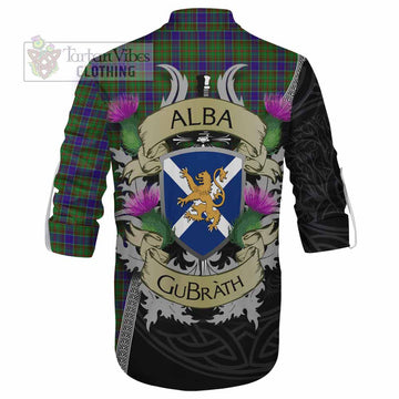 Adam Tartan Family Crest Ghillie Kilt Shirt Lion Rampant Royal Thistle Shield Celtic Inspired