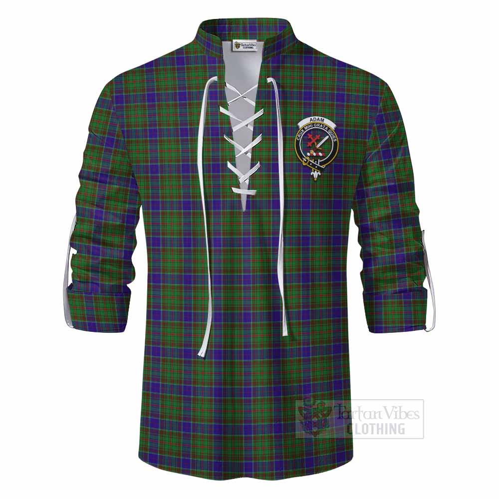 Tartan Vibes Clothing Adam Tartan Ghillie Kilt Shirt with Family Crest DNA In Me Style