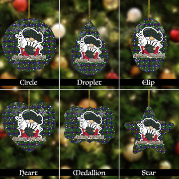 Adam Tartan Christmas Ornaments with Scottish Gnome Playing Bagpipes