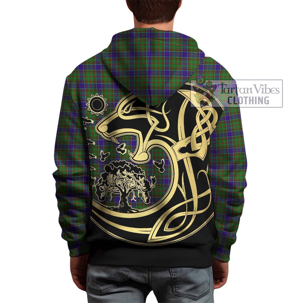 Adam Tartan Hoodie with Family Crest Celtic Wolf Style - Tartan Vibes Clothing