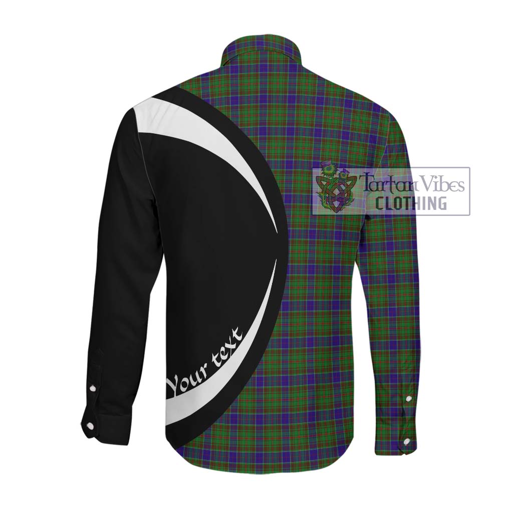Adam Tartan Long Sleeve Button Up with Family Crest Circle Style Men's Shirt - Tartan Vibes Clothing