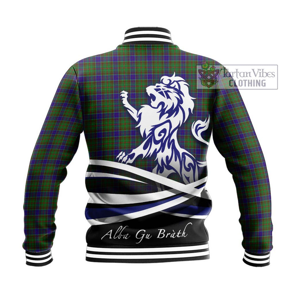 Adam Tartan Baseball Jacket with Alba Gu Brath Regal Lion Emblem - Tartanvibesclothing Shop