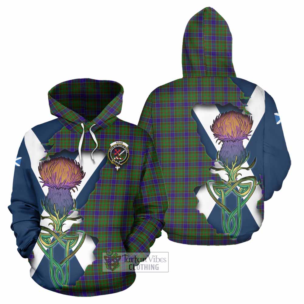 Tartan Vibes Clothing Adam Tartan Family Crest Hoodie Scottish Thistle Celtic Inspired