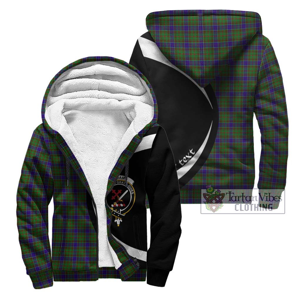 Adam Tartan Sherpa Hoodie with Family Crest Circle Style Unisex - Tartan Vibes Clothing