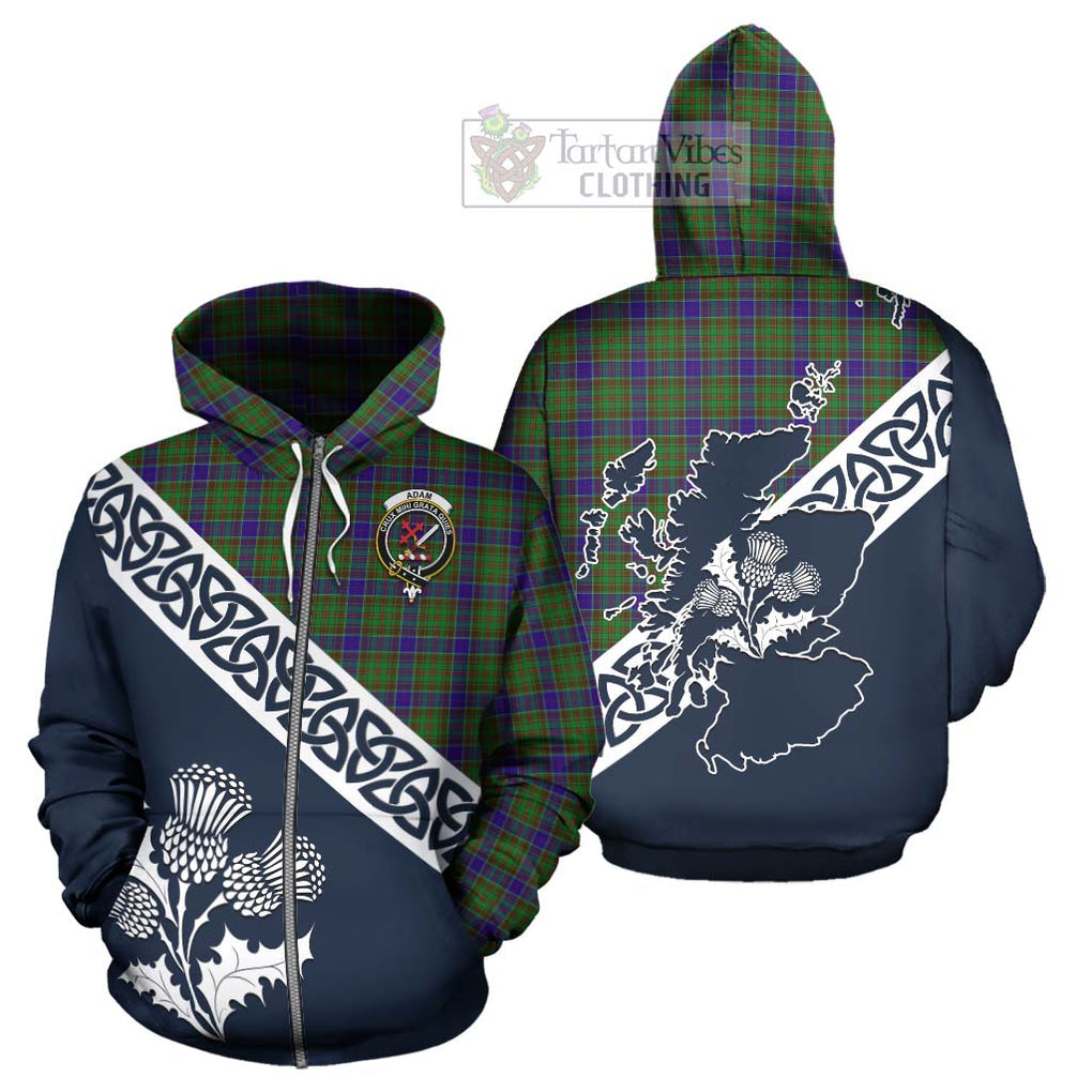Tartan Vibes Clothing Adam Tartan Hoodie Featuring Thistle and Scotland Map