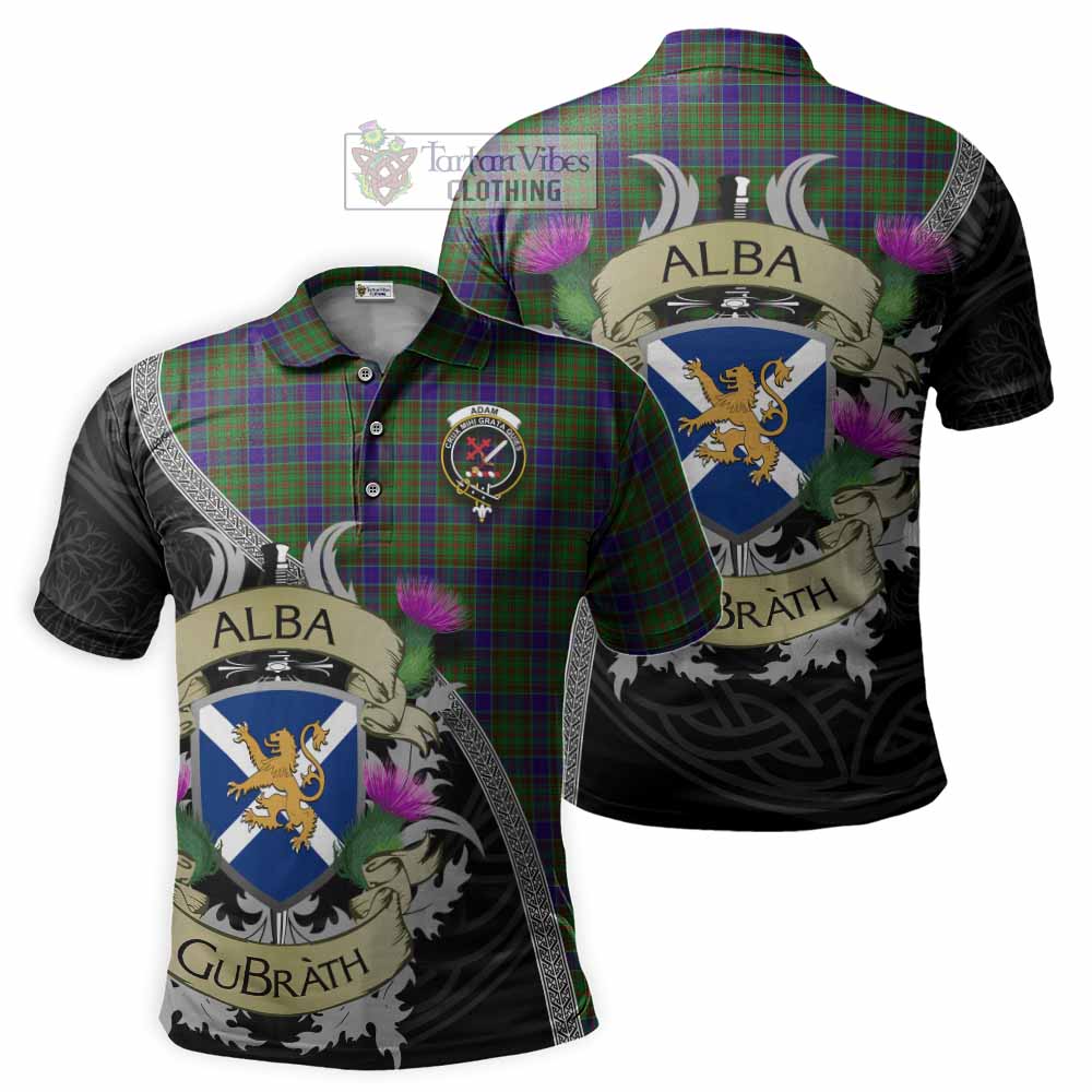 Tartan Vibes Clothing Adam Tartan Family Crest Polo Shirt Lion Rampant Royal Thistle Shield Celtic Inspired