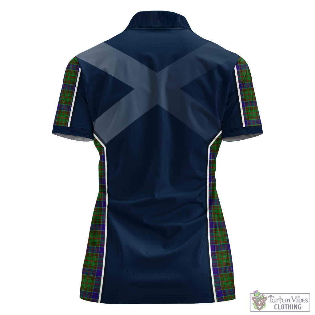 Tartan Vibes Clothing Adam Tartan Women's Polo Shirt with Family Crest and Scottish Thistle Vibes Sport Style