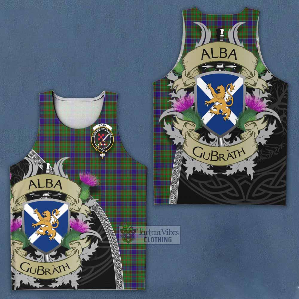 Tartan Vibes Clothing Adam Tartan Family Crest Men's Tank Top Lion Rampant Royal Thistle Shield Celtic Inspired