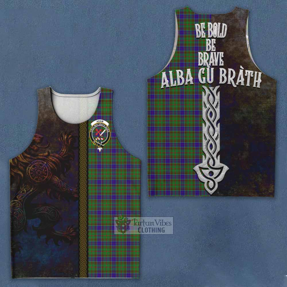 Tartan Vibes Clothing Adam Tartan Family Crest Men's Tank Top Alba Gu Brath Be Brave Lion Ancient Style