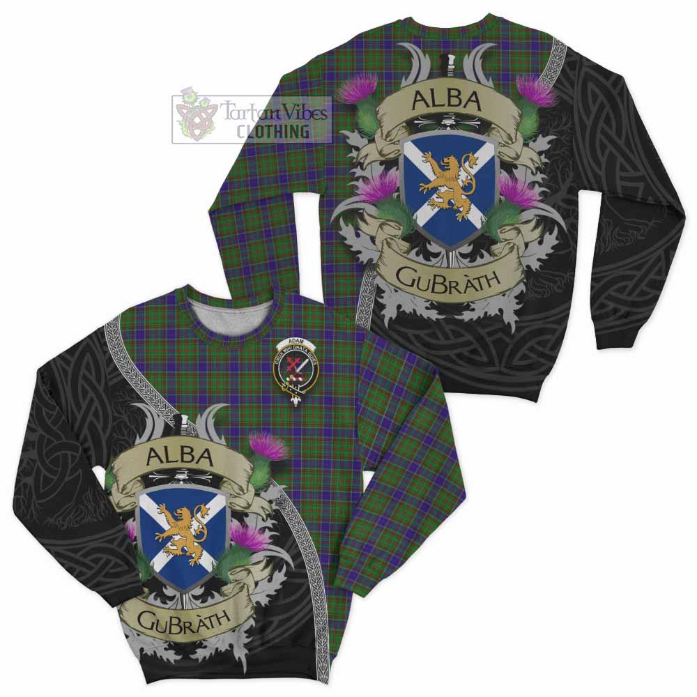 Tartan Vibes Clothing Adam Tartan Family Crest Sweatshirt Lion Rampant Royal Thistle Shield Celtic Inspired