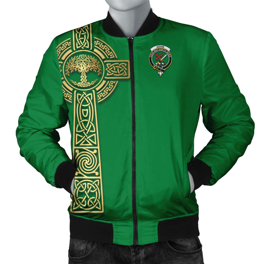 Adam Clan Bomber Jacket with Golden Celtic Tree Of Life Unisex Irish Green - Tartanvibesclothing