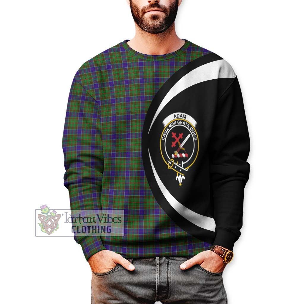 Adam Tartan Sweatshirt with Family Crest Circle Style - Tartan Vibes Clothing