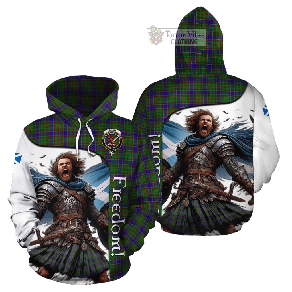 Tartan Vibes Clothing Adam Crest Tartan Cotton Hoodie Inspired by the Freedom of Scottish Warrior