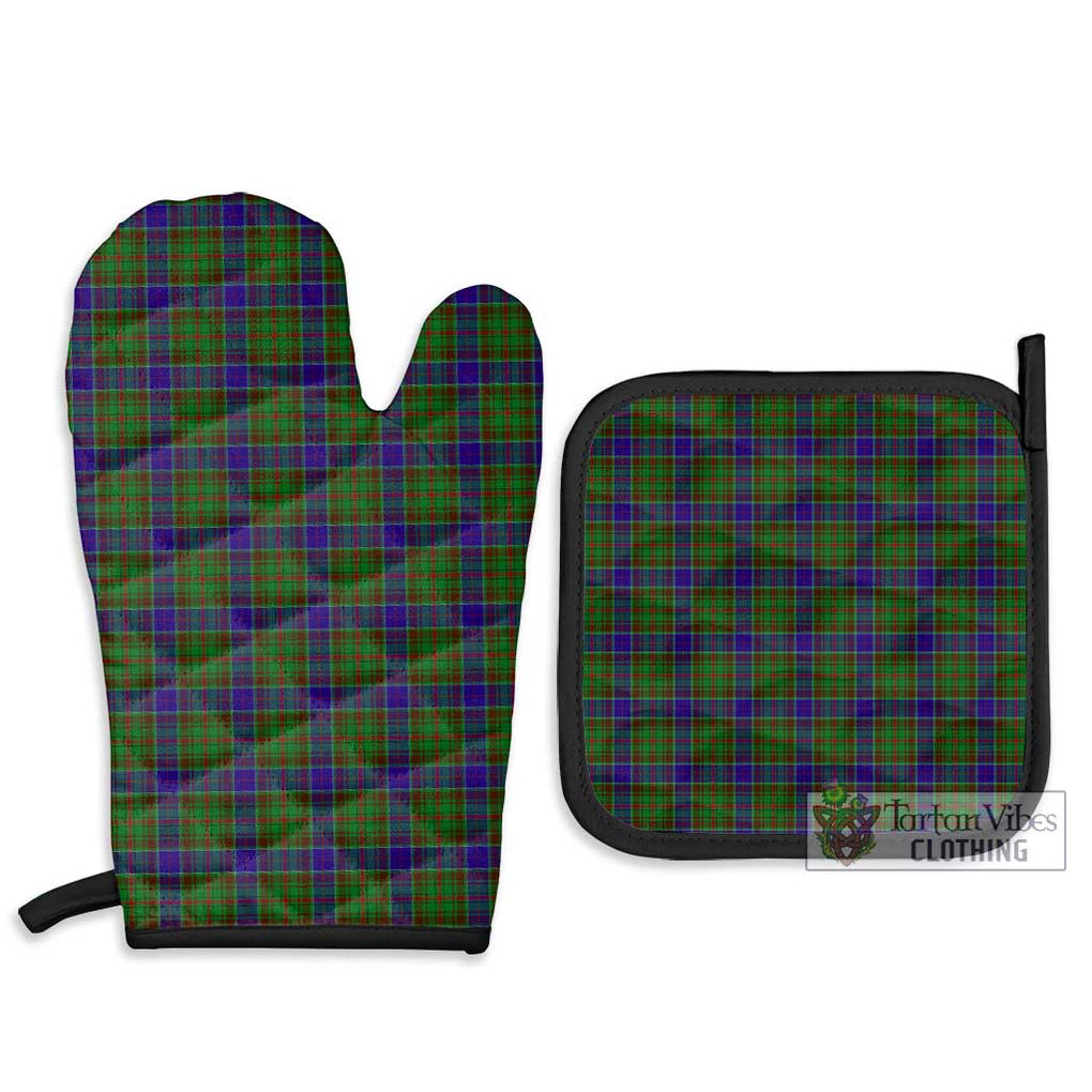 Adam Tartan Combo Oven Mitt & Pot-Holder Combo 1 Oven Mitt & 2 Pot-Holder Black - Tartan Vibes Clothing