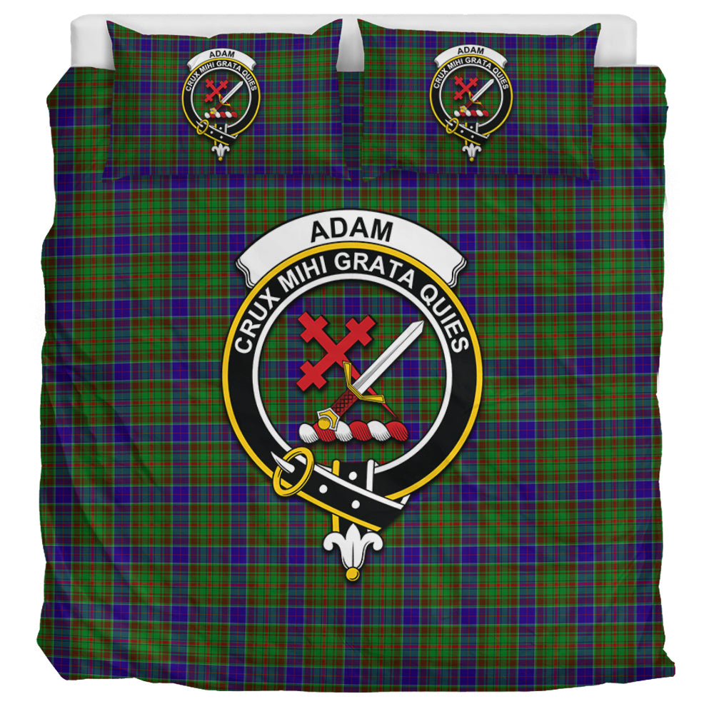 Adam Tartan Bedding Set with Family Crest UK Bedding Set UK Super King 104*94 inch - Tartan Vibes Clothing