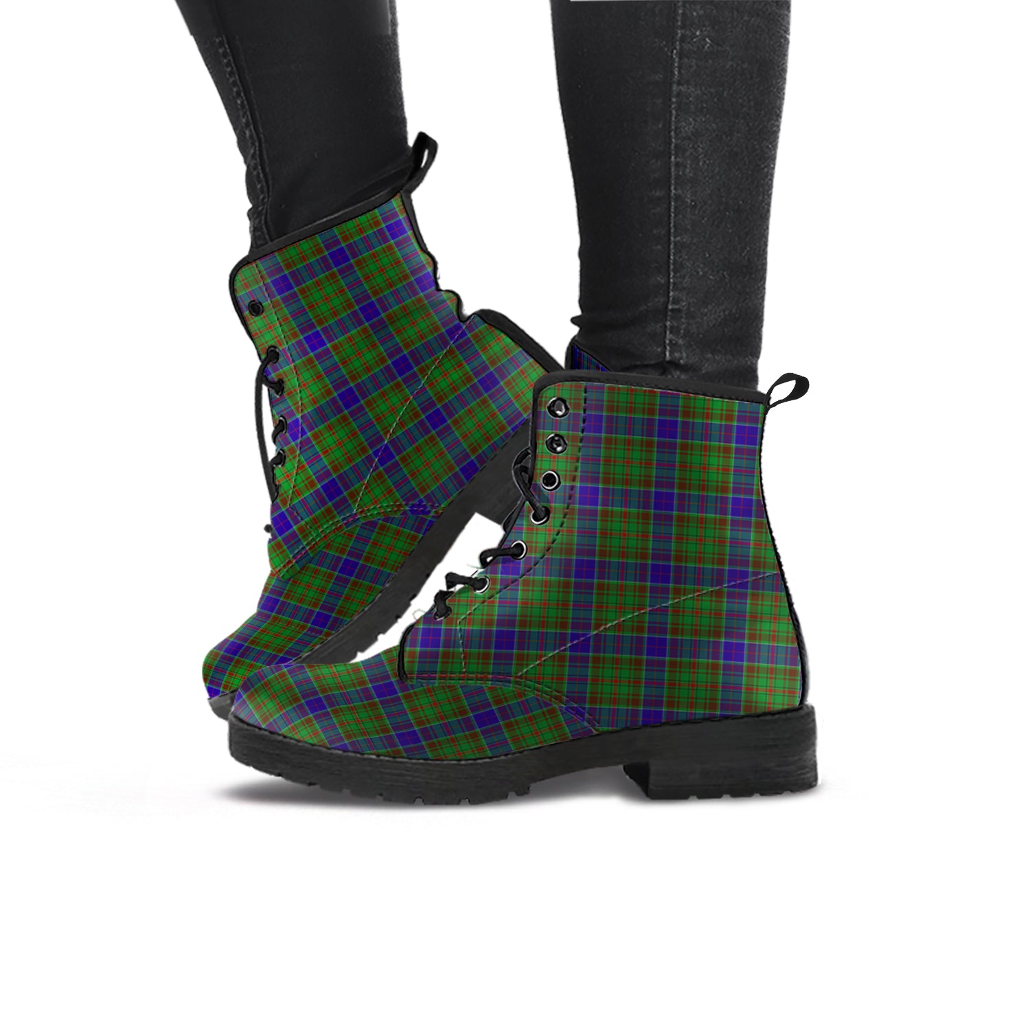 Adam Tartan Leather Boots - Tartanvibesclothing