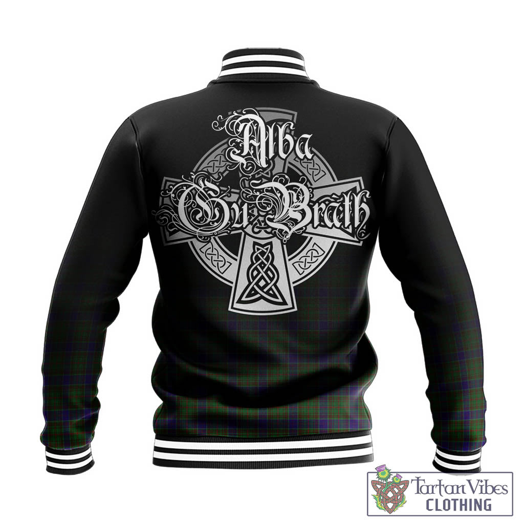 Tartan Vibes Clothing Adam Tartan Baseball Jacket Featuring Alba Gu Brath Family Crest Celtic Inspired