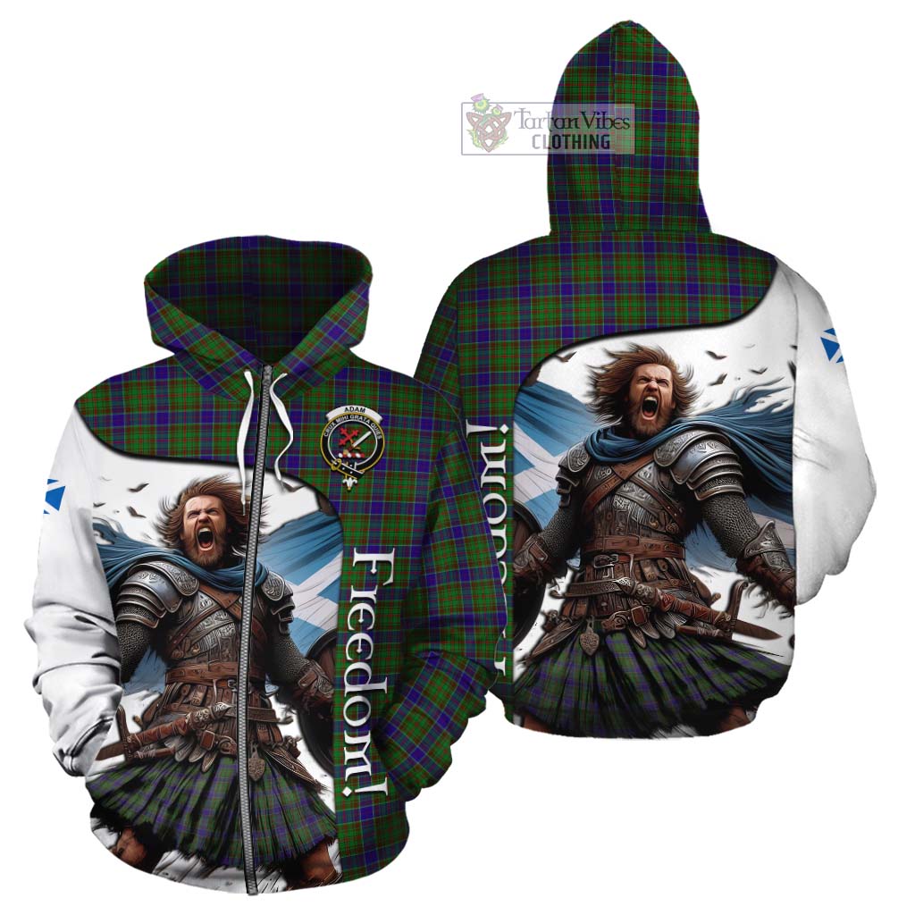 Tartan Vibes Clothing Adam Crest Tartan Cotton Hoodie Inspired by the Freedom of Scottish Warrior